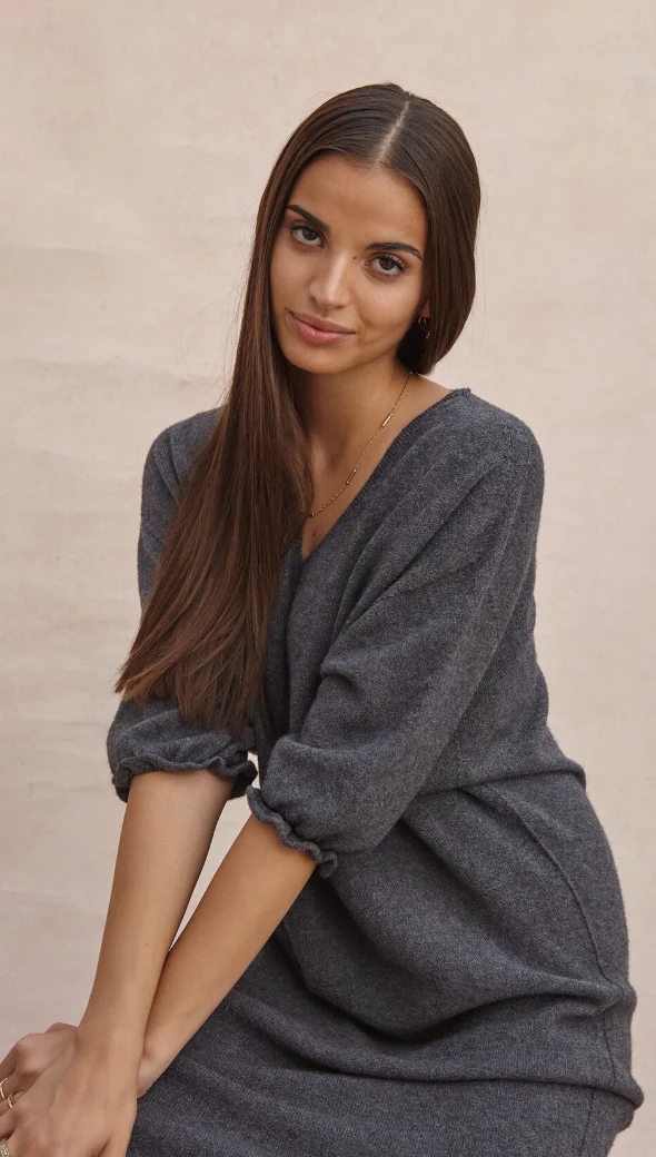 Marlie Knit Dress - Anthracite - Image 3