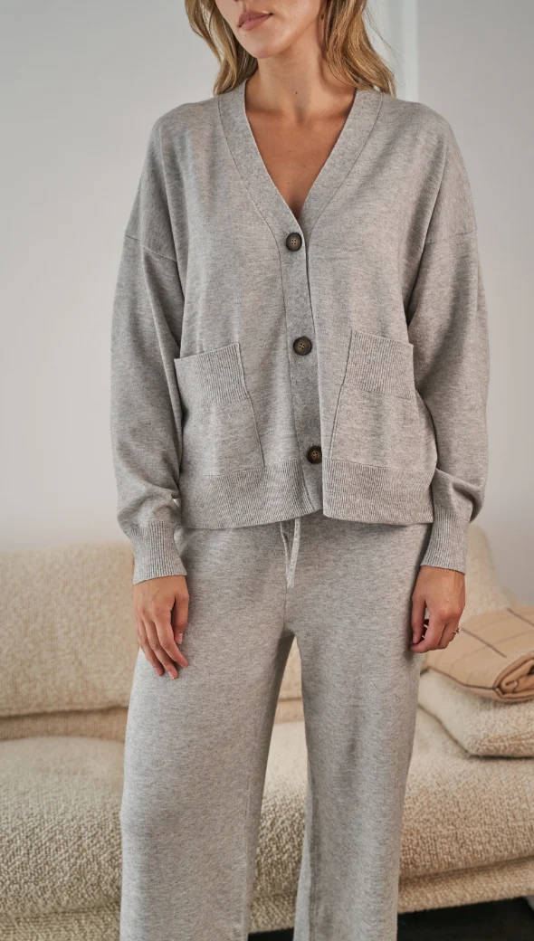Mayenne Cardigan - Grey Melange - Image 3