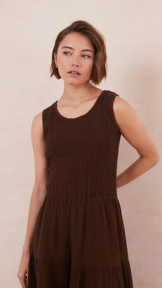 Mel Cotton  Dress - Espresso - Image 2