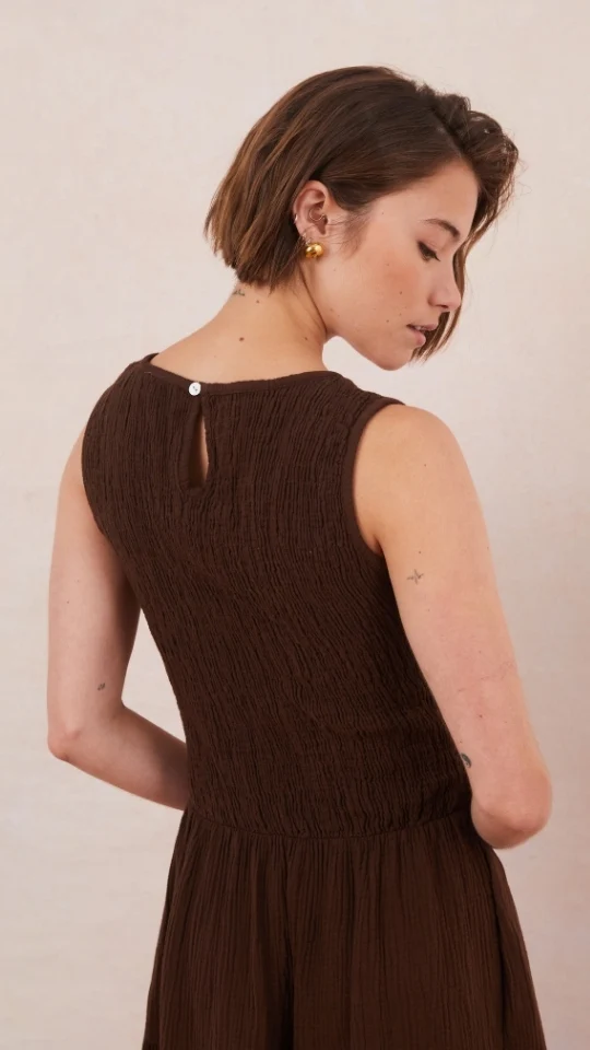 Mel Cotton  Dress - Espresso - Image 5