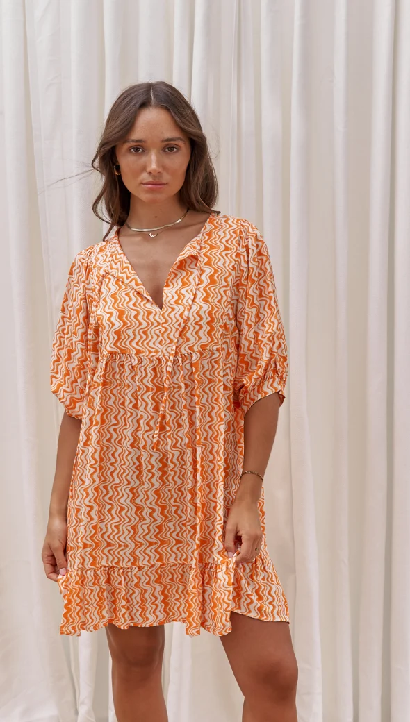 Michelle Dress - Orange Print - Image 12