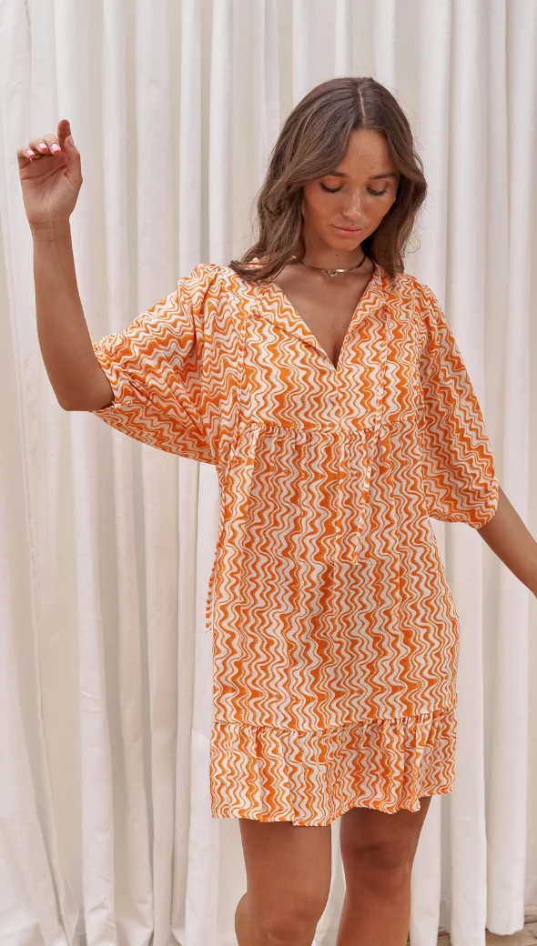 Michelle Dress - Orange Print - Image 13
