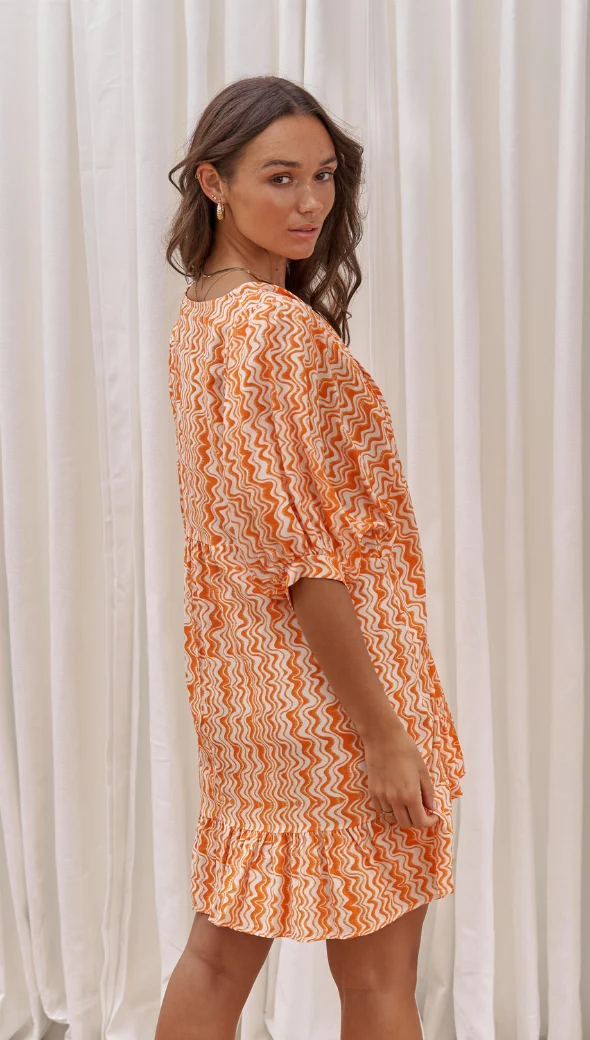 Michelle Dress - Orange Print - Image 9