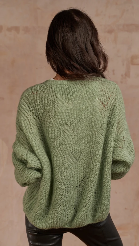 Miley Cardigan - Soft Green - Image 3