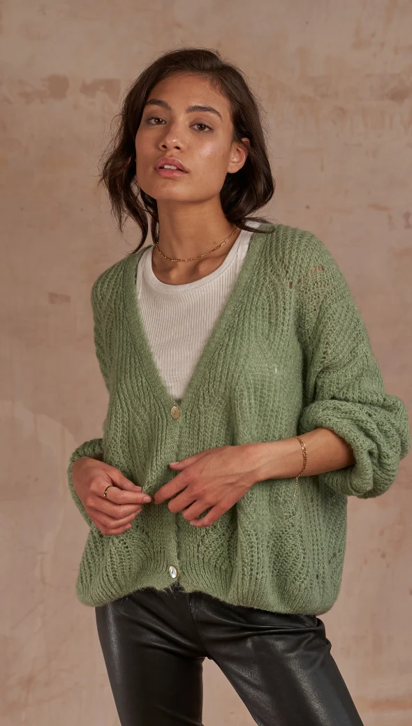Miley Cardigan - Soft Green - Image 4