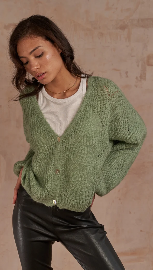 Miley Cardigan - Soft Green - Image 5