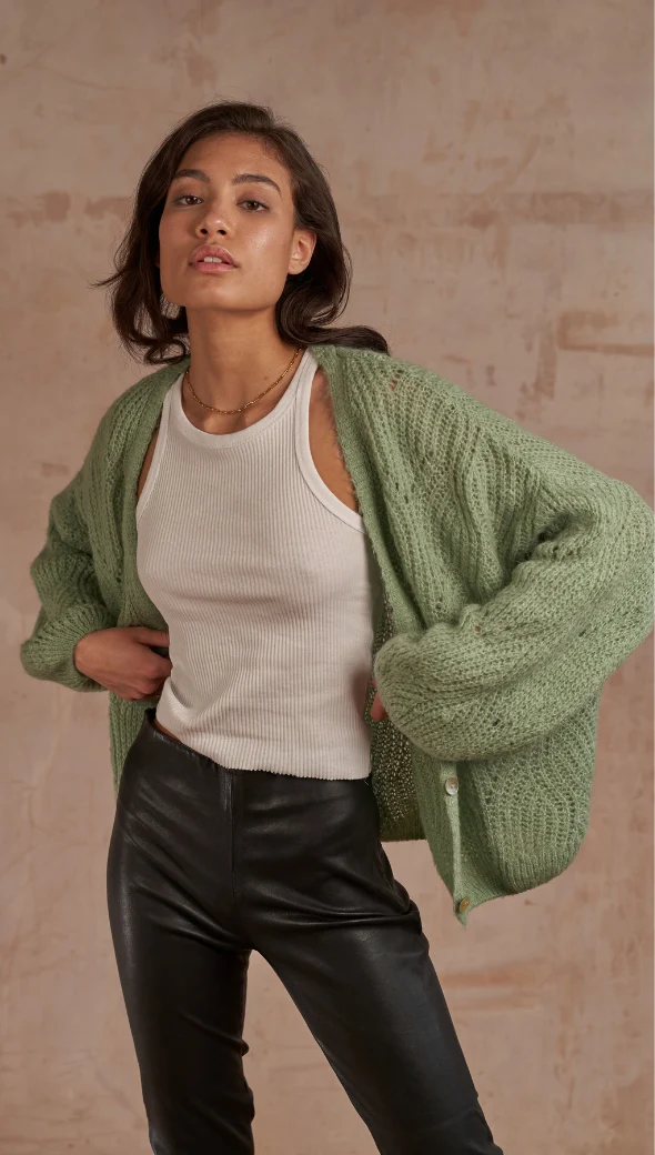 Miley Cardigan - Soft Green - Image 7