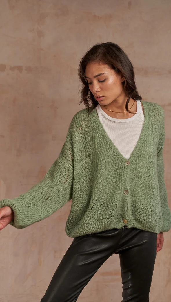 Miley Cardigan - Soft Green - Image 8
