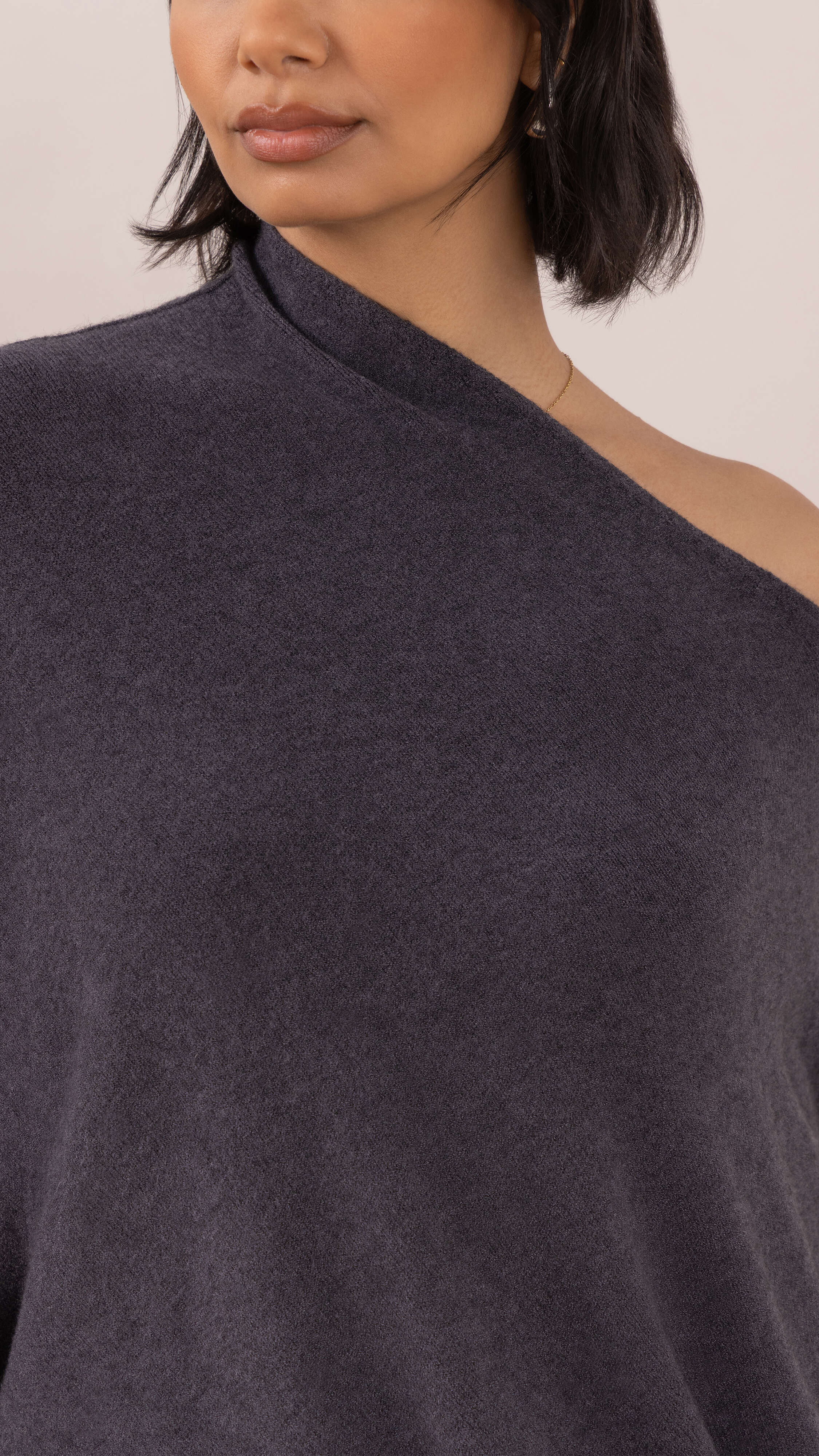 Natalie Asymmetric Sweater - Anthracite - Image 3
