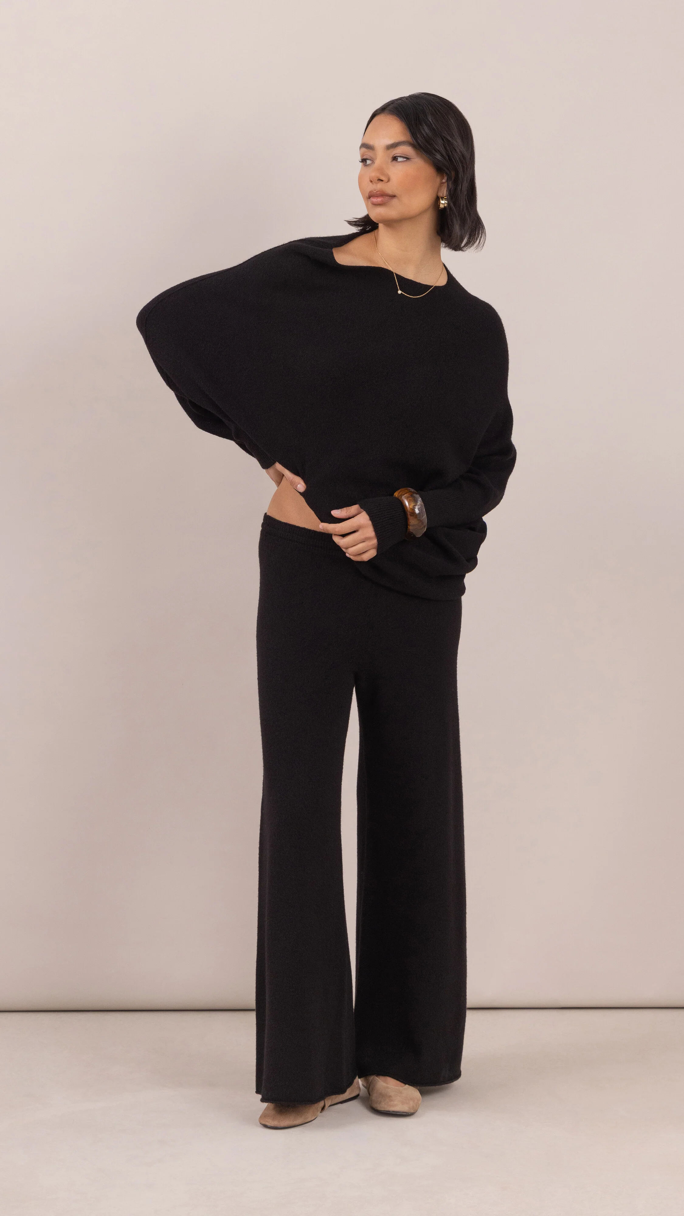 Natalie Asymmetric Sweater - Black - Image 10