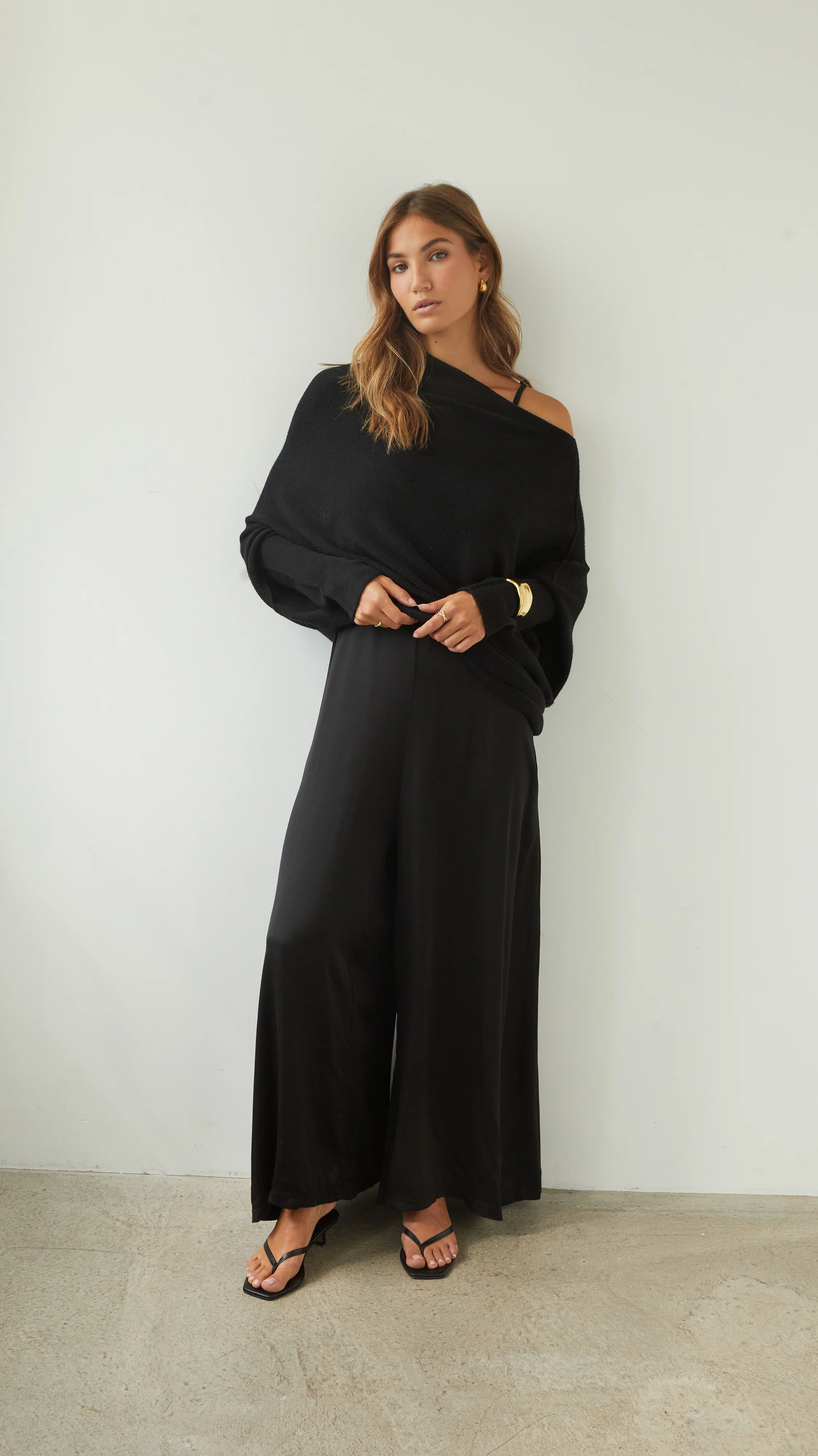Natalie Asymmetric Sweater - Black - Image 4