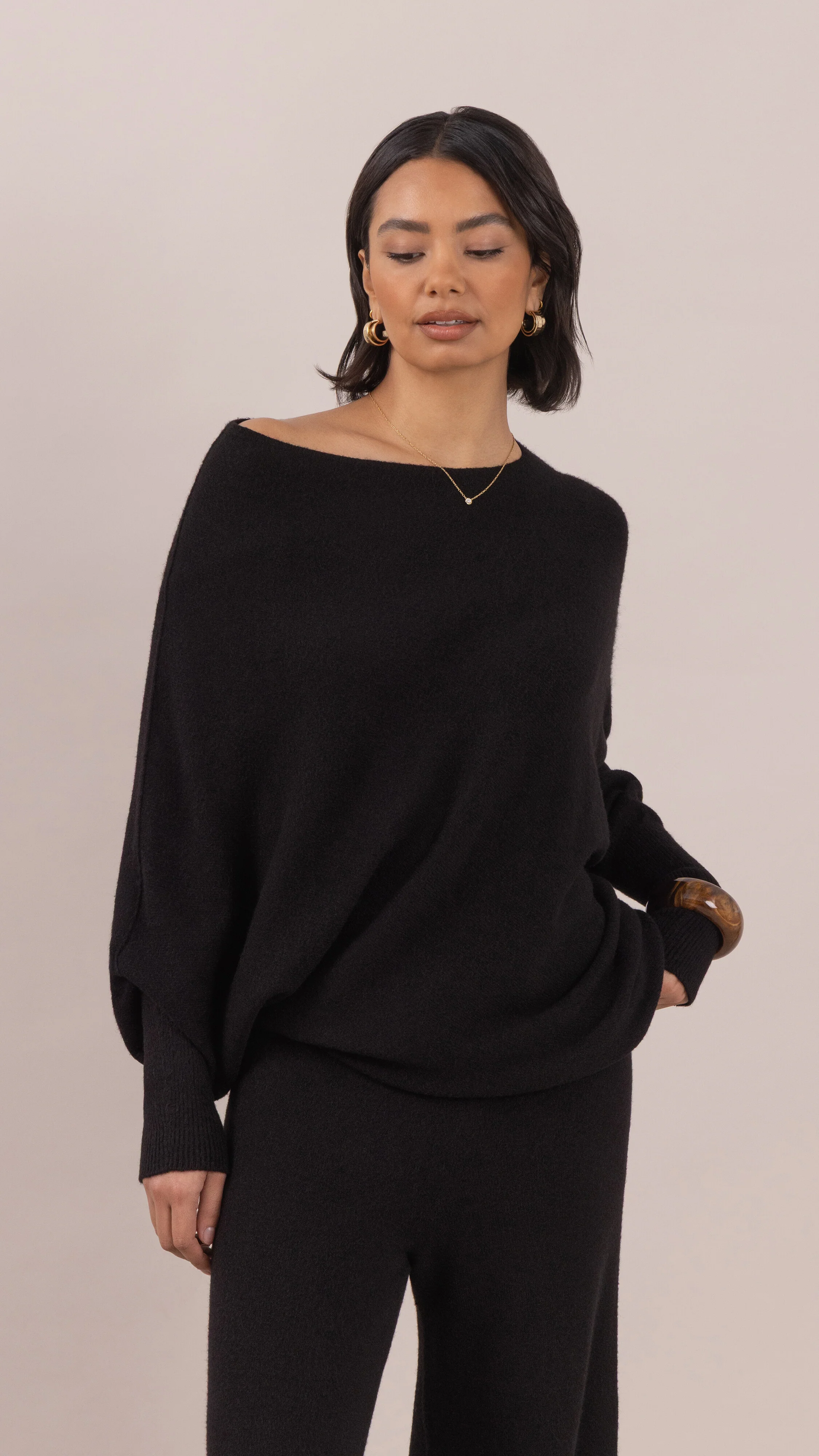 Natalie Asymmetric Sweater - Black - Image 9
