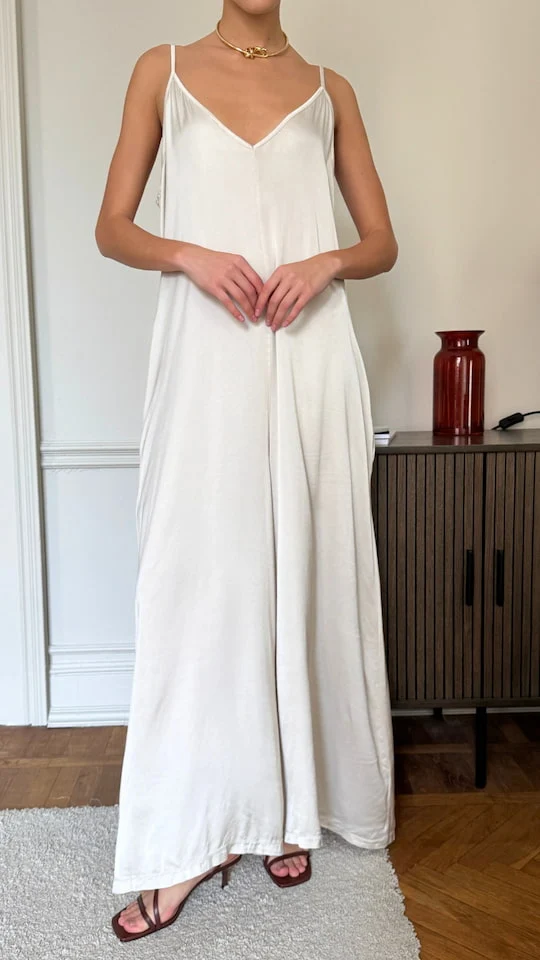 Natalie Satin Jumpsuit - Ivory - Image 11