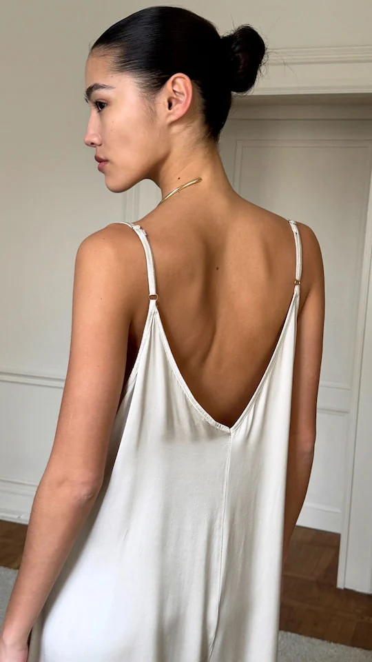 Natalie Satin Jumpsuit - Ivory - Image 14