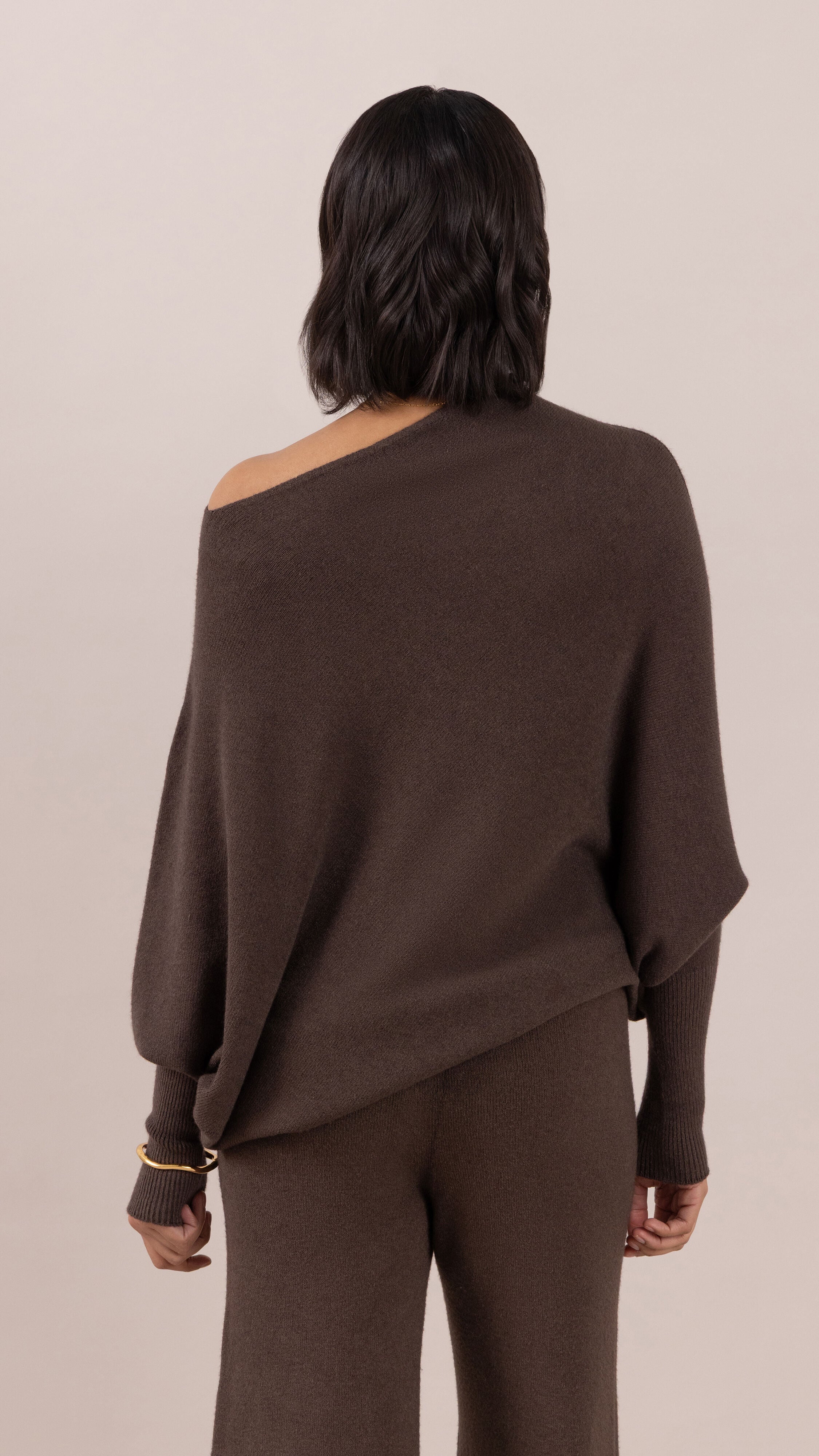 Natalie Asymmetric Sweater - Dark Espresso - Image 10