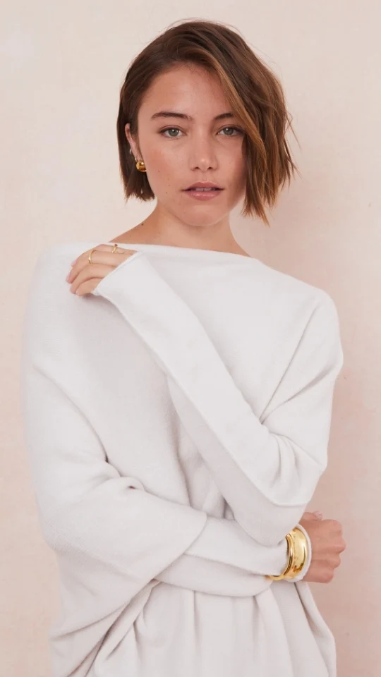 Natalie Asymmetric Sweater - Ivory - Image 12