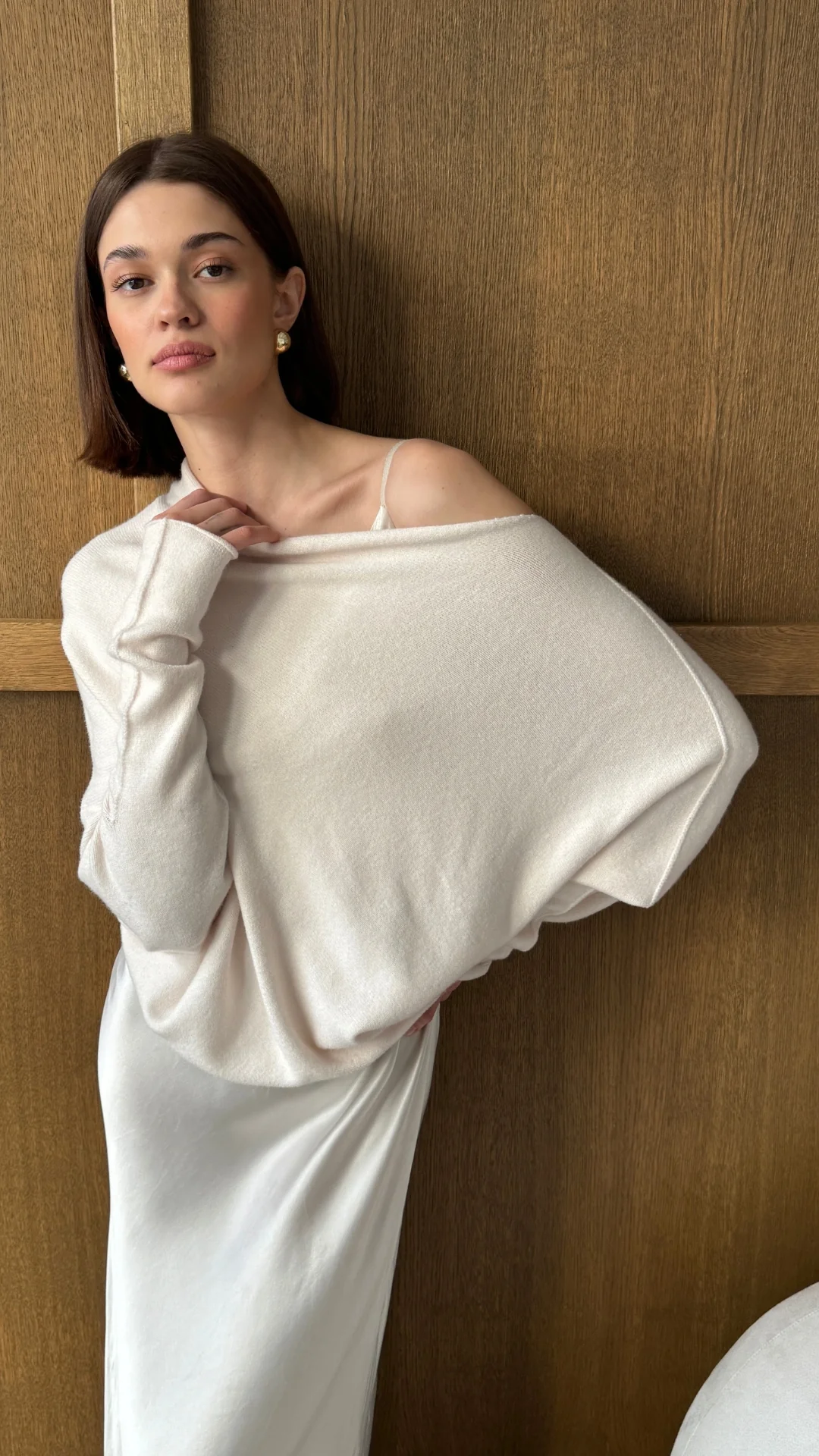 Natalie Asymmetric Sweater - Ivory - Image 17