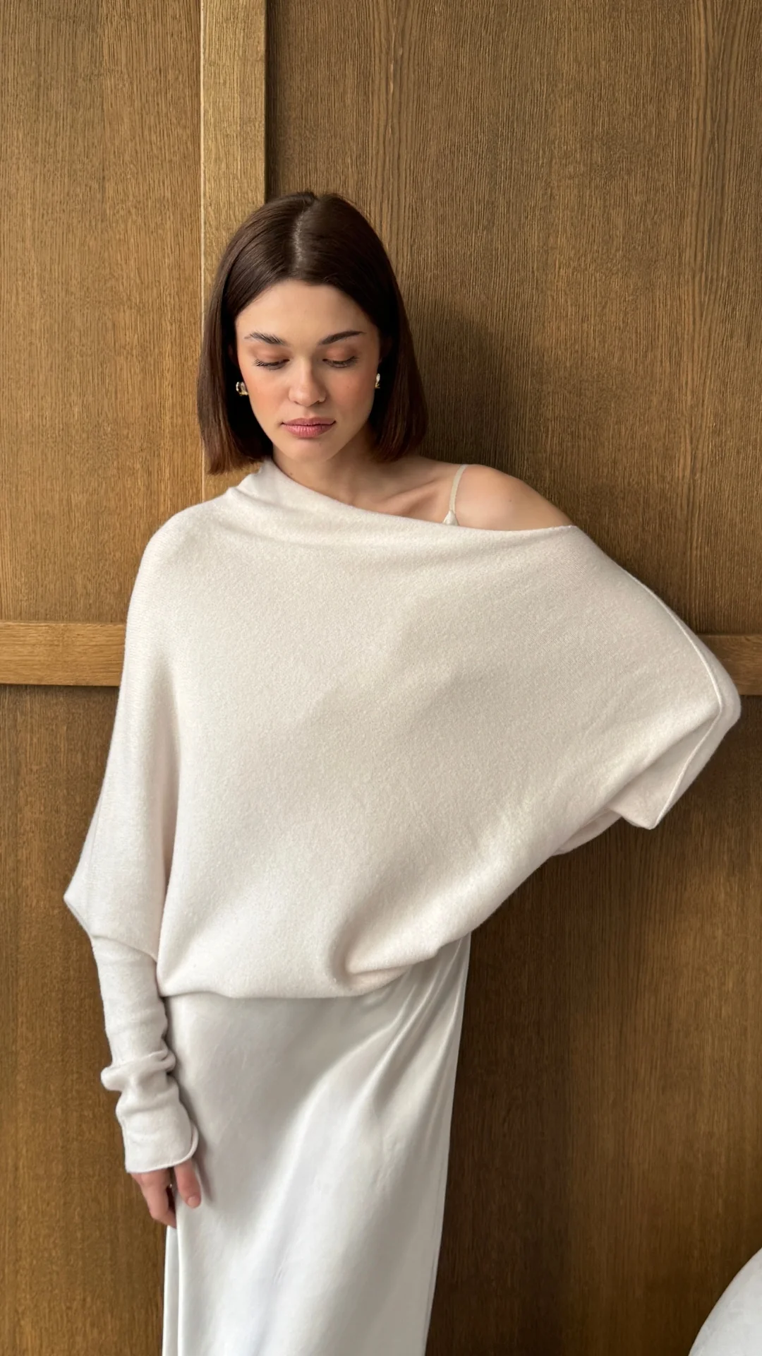 Natalie Asymmetric Sweater - Ivory - Image 19
