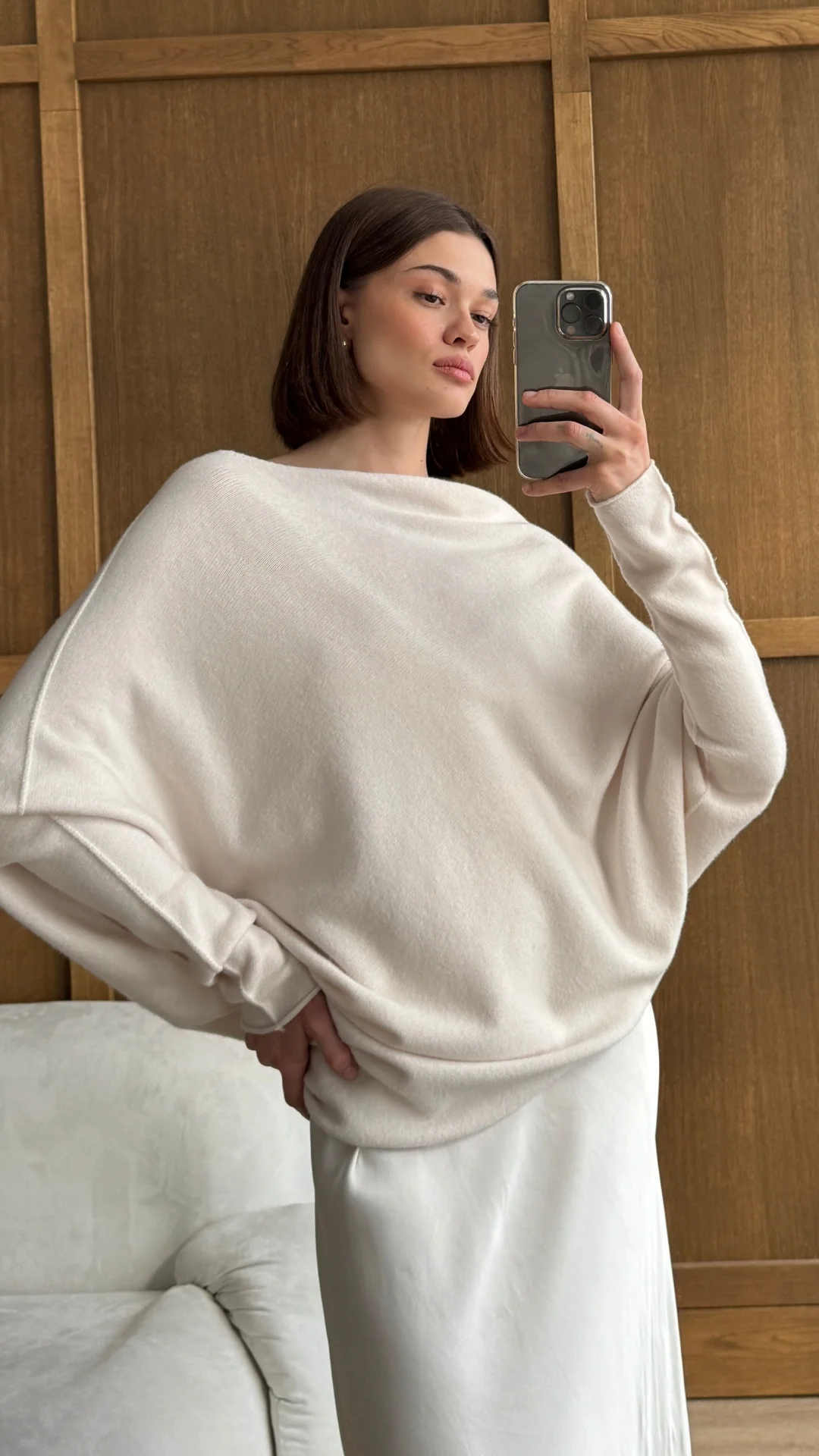 Natalie Asymmetric Sweater - Ivory - Image 21
