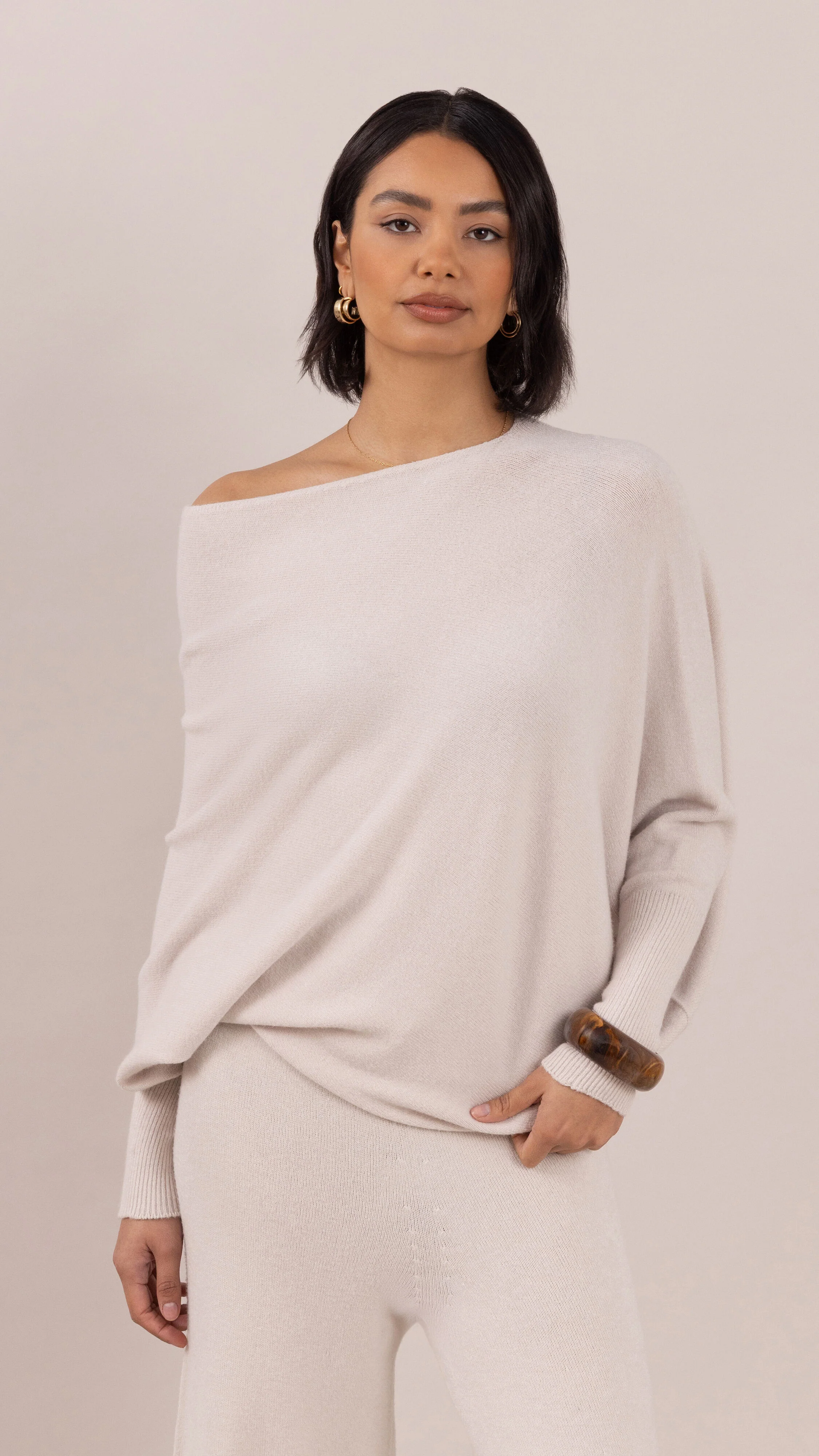 Natalie Asymmetric Sweater - Ivory - Image 3