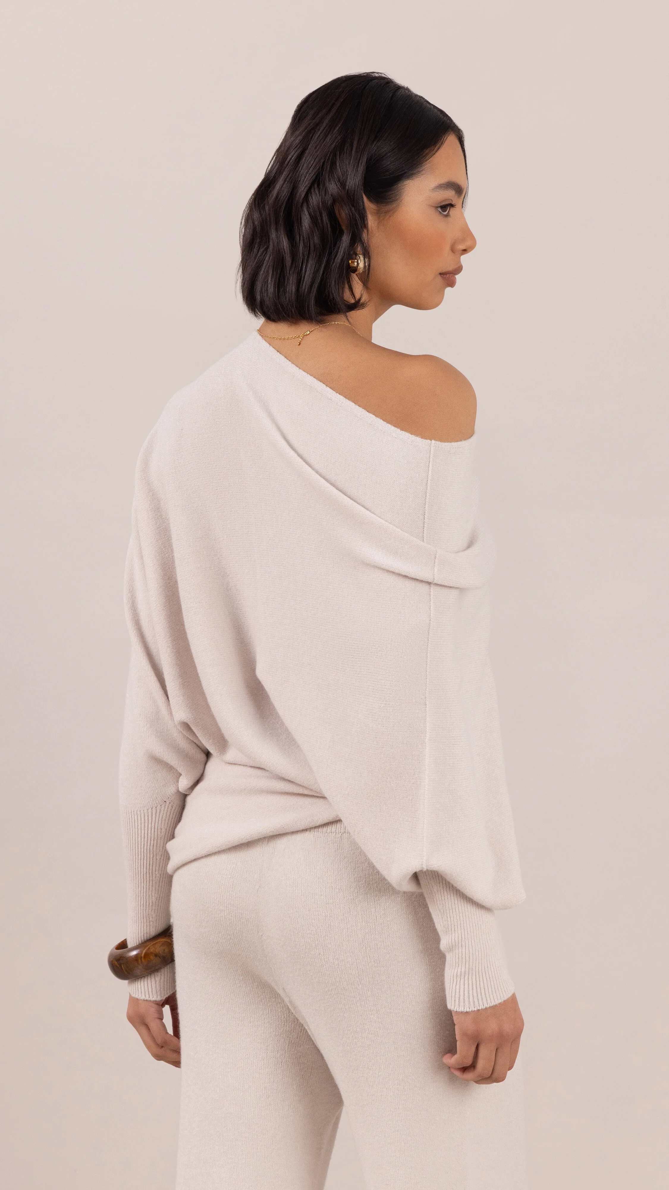 Natalie Asymmetric Sweater - Ivory - Image 5