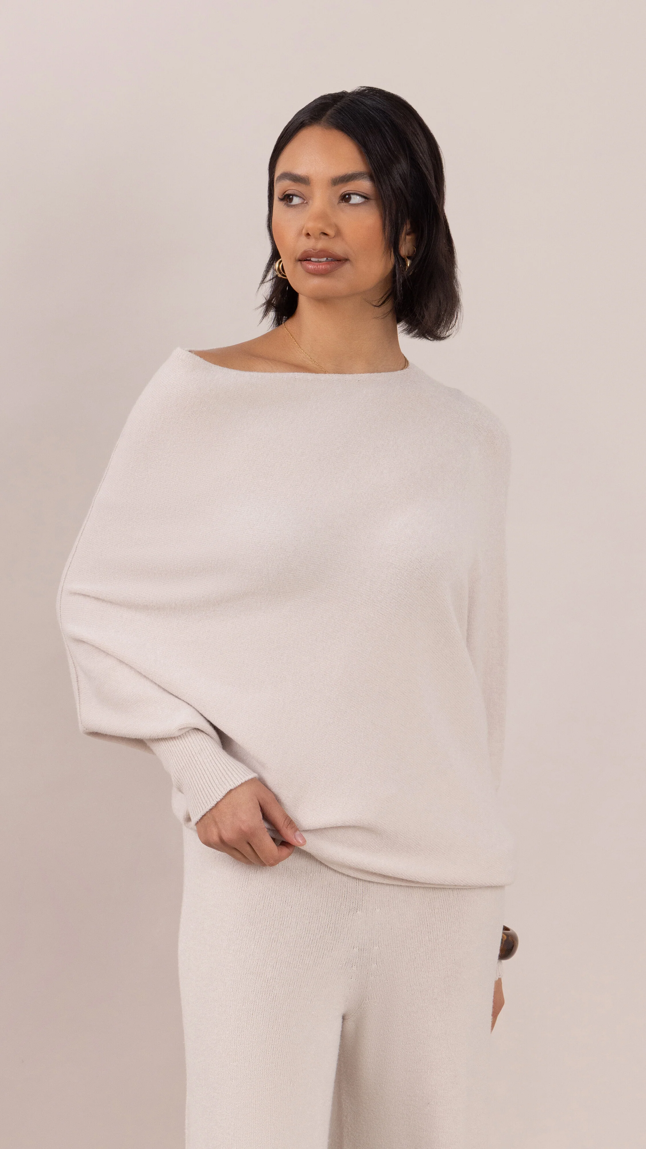 Natalie Asymmetric Sweater - Ivory - Image 8