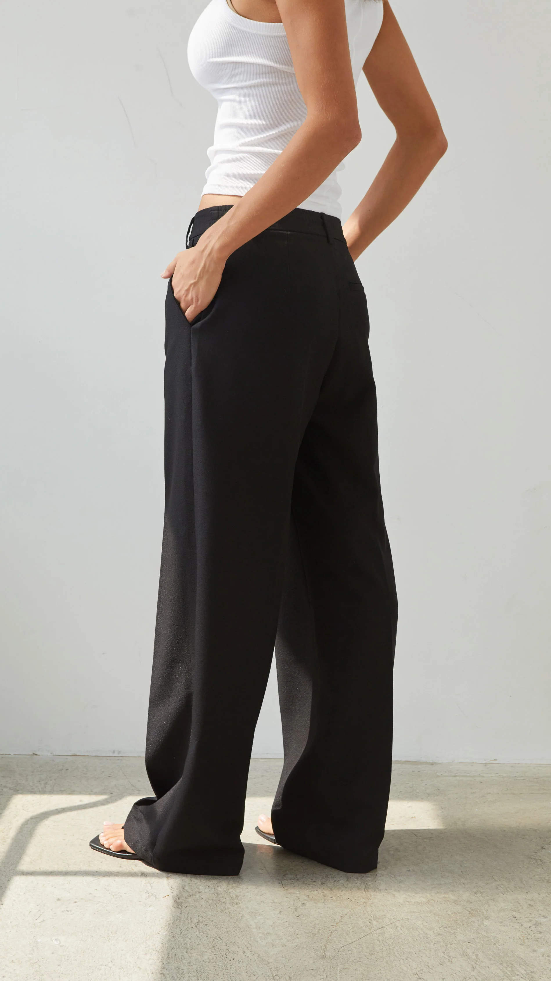 Nelly Crepe Trousers - Black - Image 5