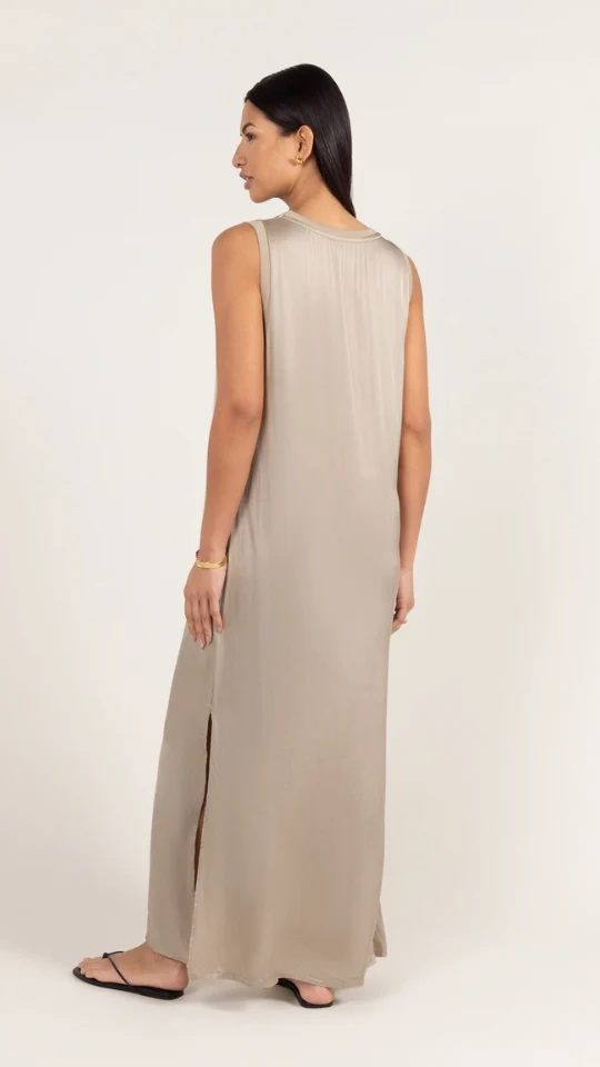 Oona Satin Dress - Dove Grey - Image 2
