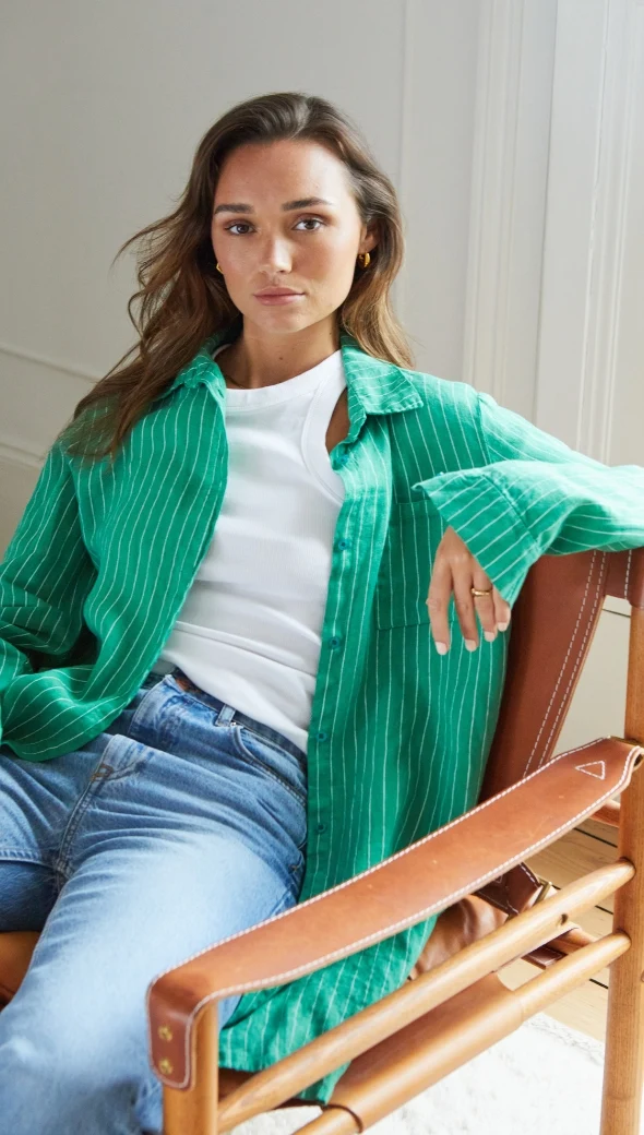 Provence Linen Shirt - Green - Image 2