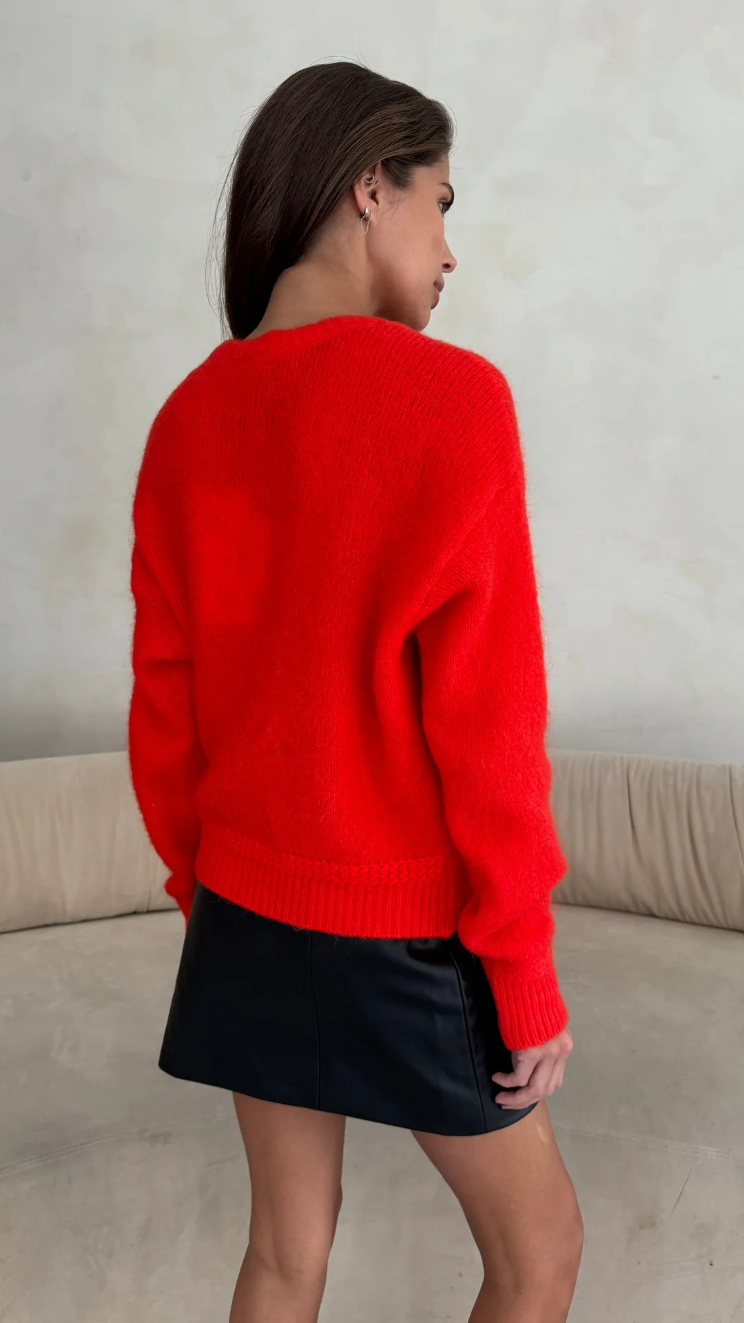 Reyna Soft Alpaca Cardigan - Pomegranate - Image 6