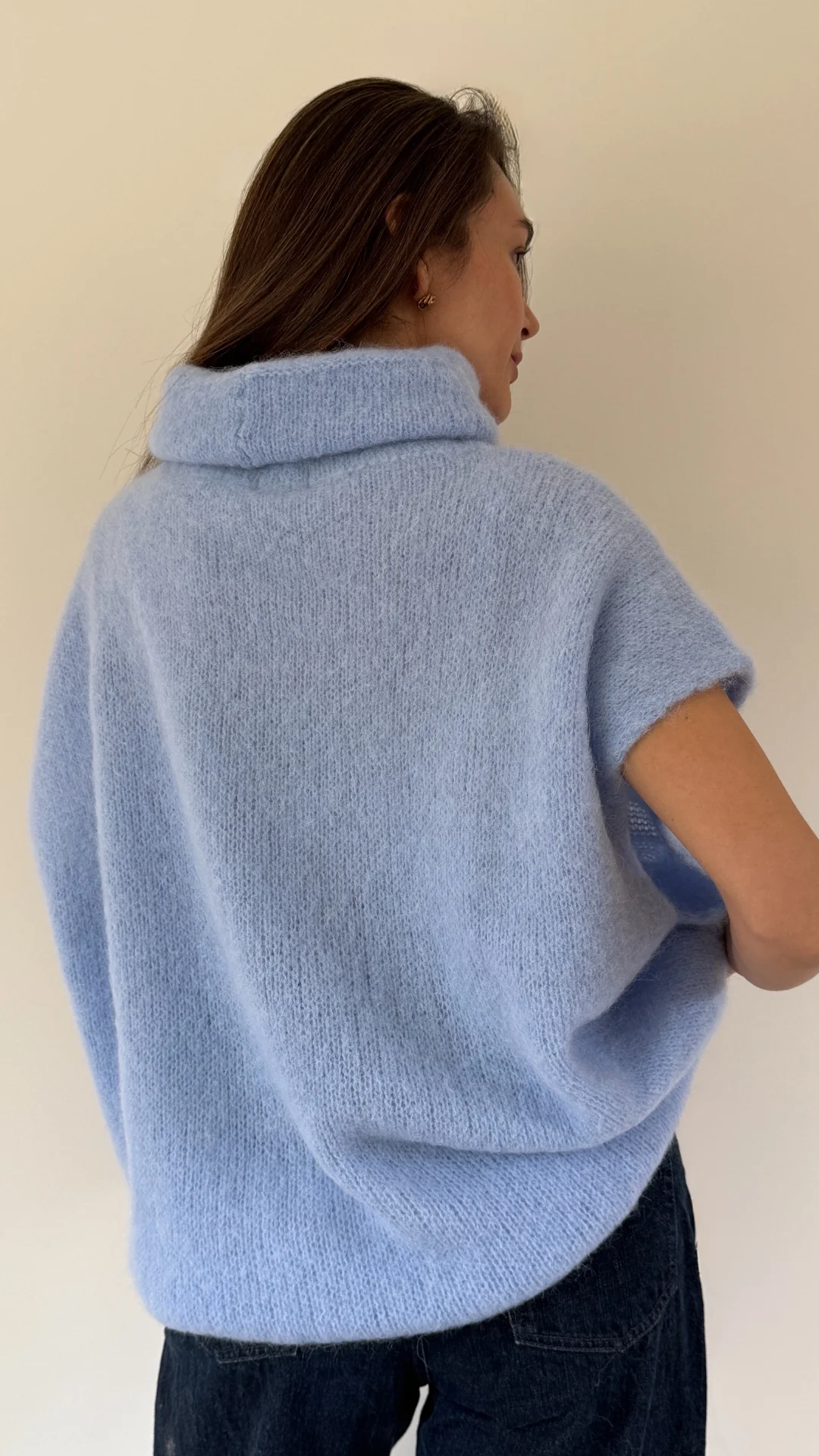 Rhonda Roll Neck Alpaca Sweater - Sky Blue - Image 5