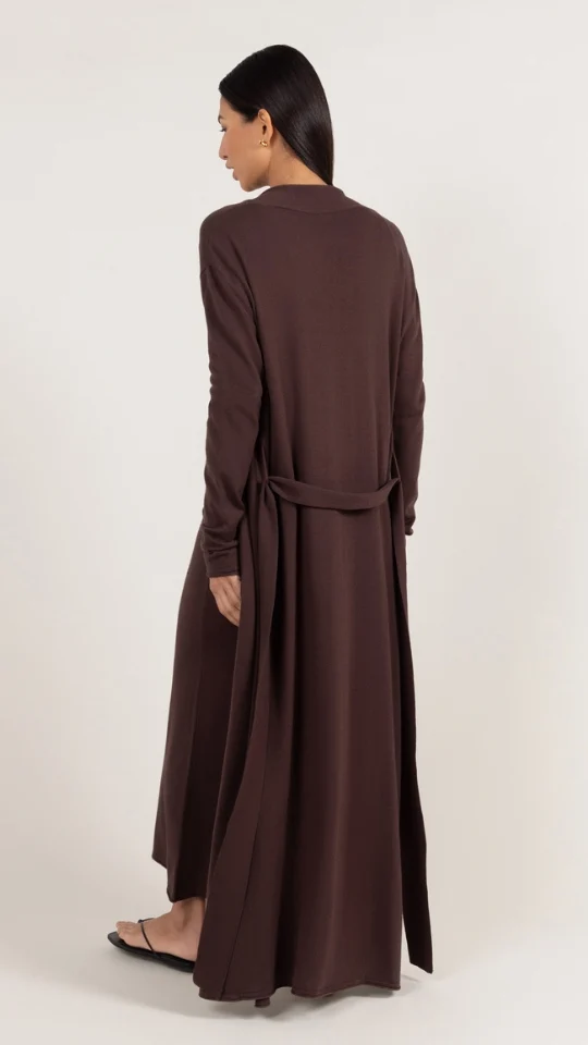 Sofia Long Line Cardigan - Dark Espresso - Image 14