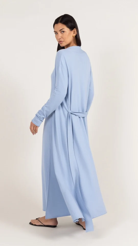 Sofia Long Line Cardigan - Sky Blue - Image 7