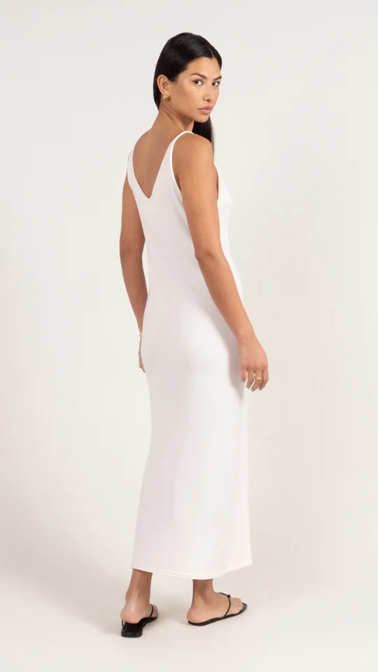 Sofia Knitted Slip Dress - Ivory - Image 5