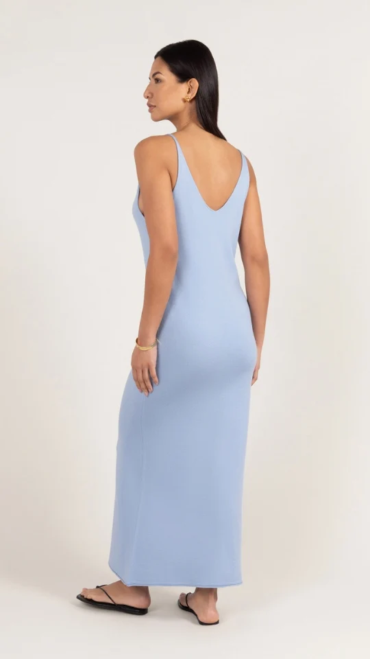 Sofia Knitted Slip Dress - Sky Blue - Image 4