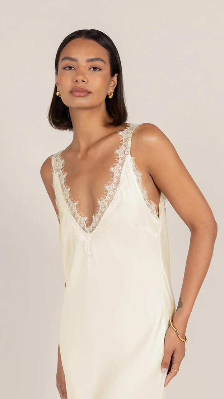 Solange Slip Dress - Butter Yellow - Image 3