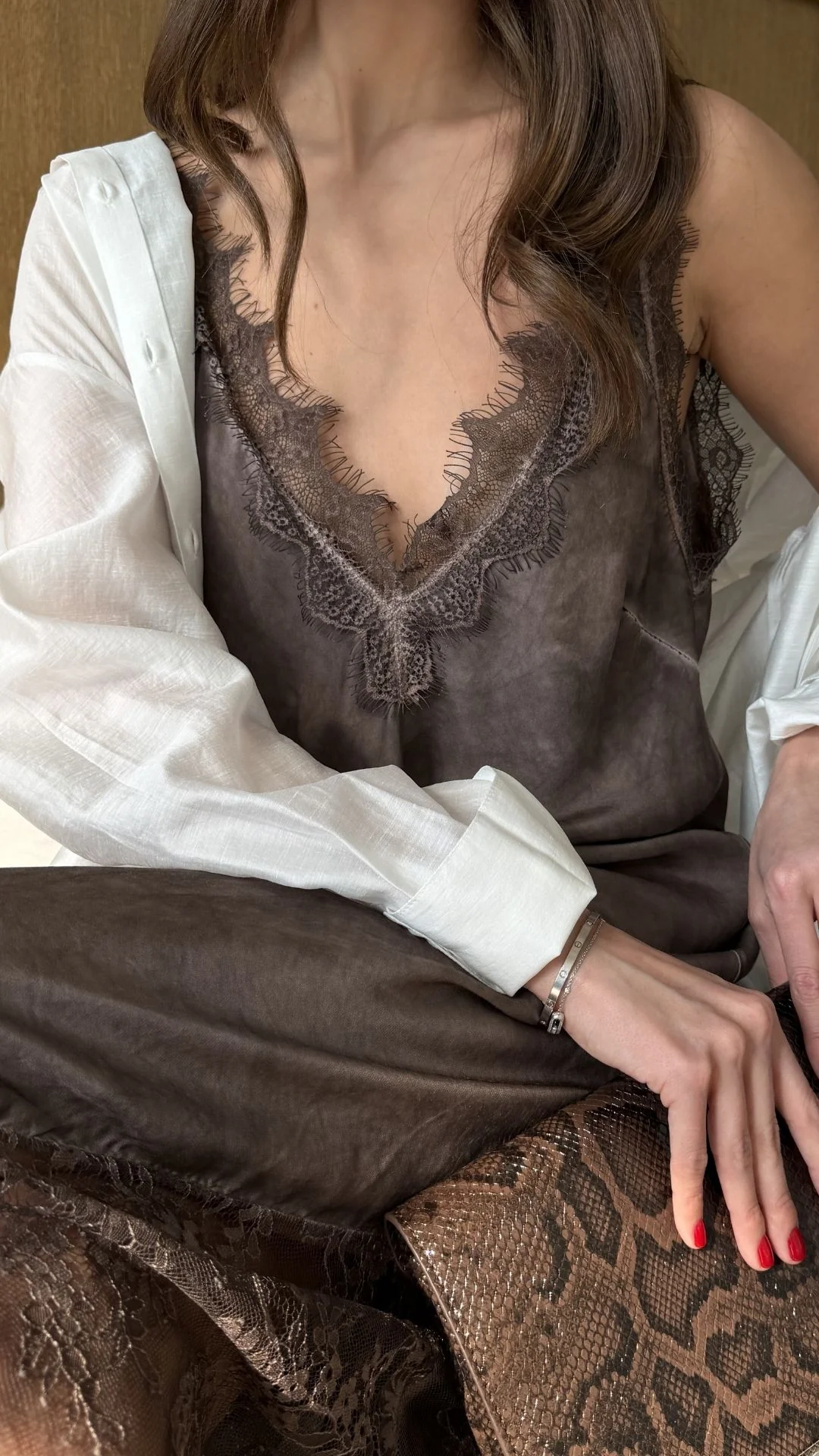 Solange Slip Dress - Espresso - Image 9