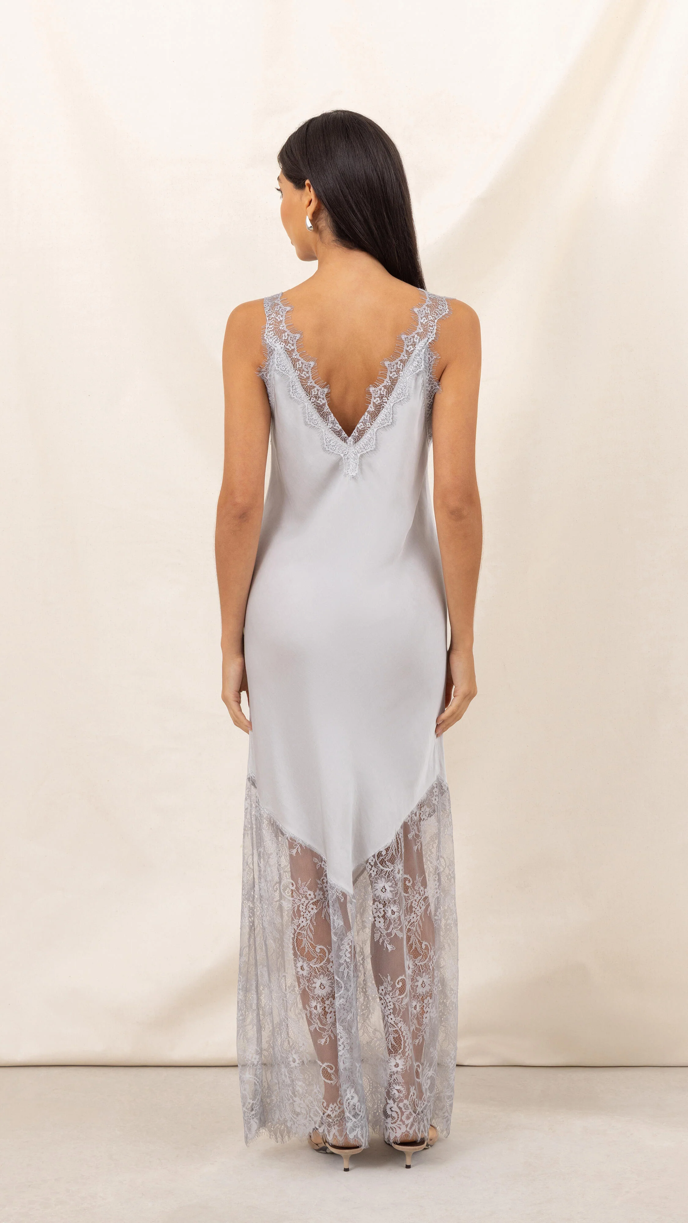Solange Slip Dress - Pearl - Image 6