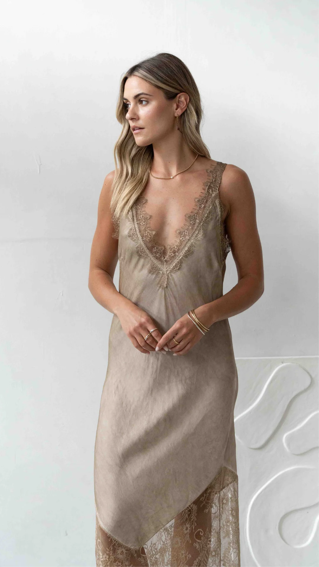 Solange Slip Dress - Sand - Image 4