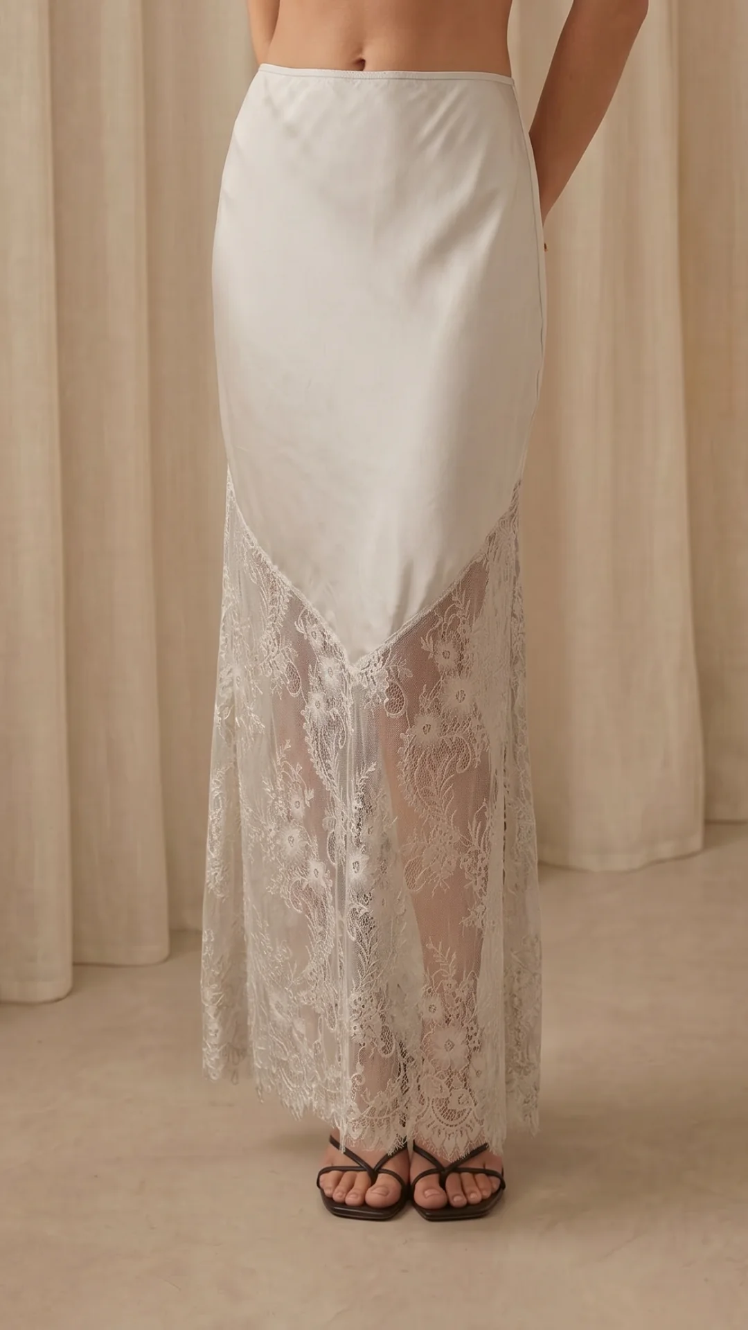 Solene Lace Skirt - Moonbeam - Image 3