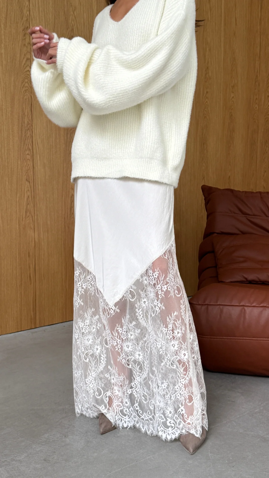 Solene Lace Skirt - Moonbeam - Image 9