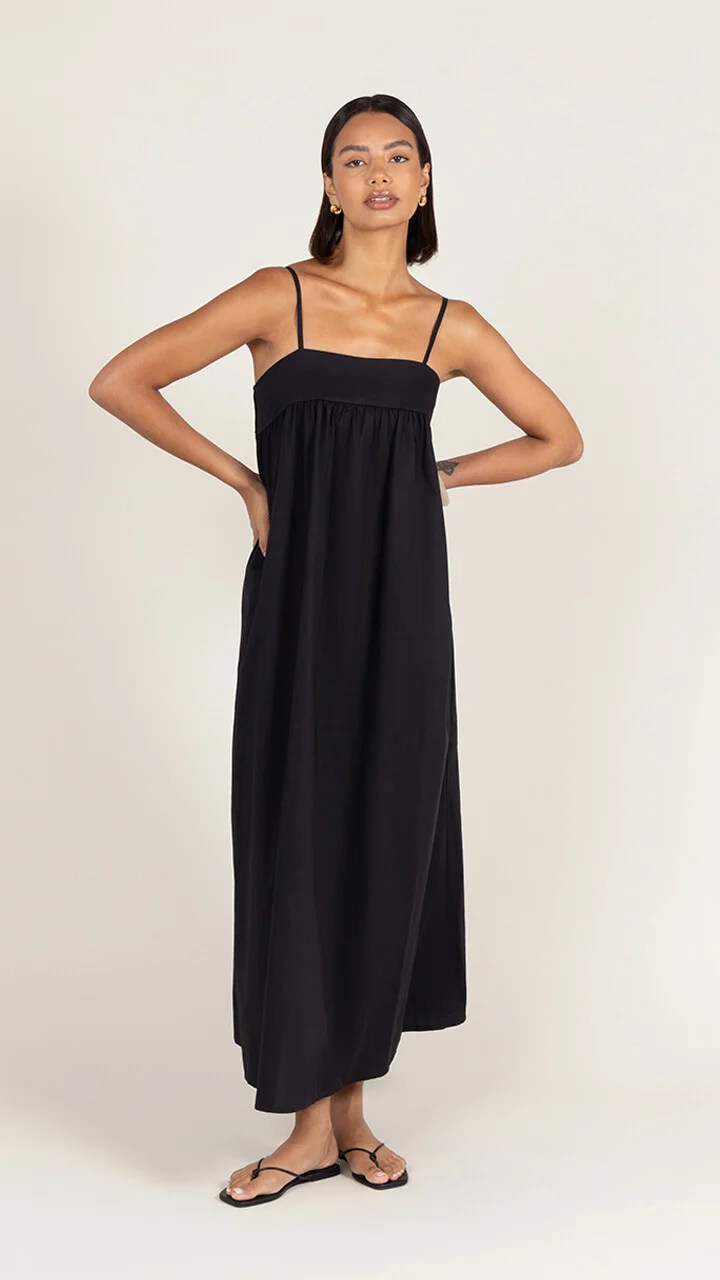 Tara Cotton  Dress - Black - Image 7