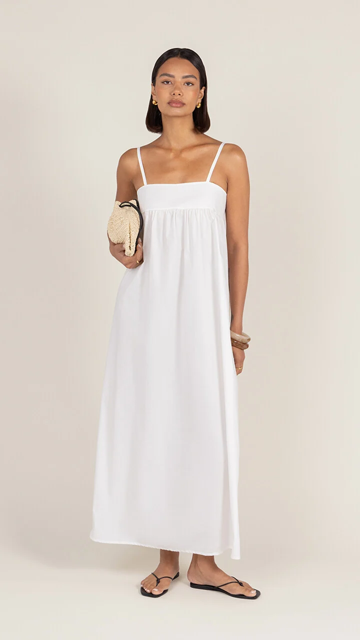 Tara Cotton Dress - White - Image 2