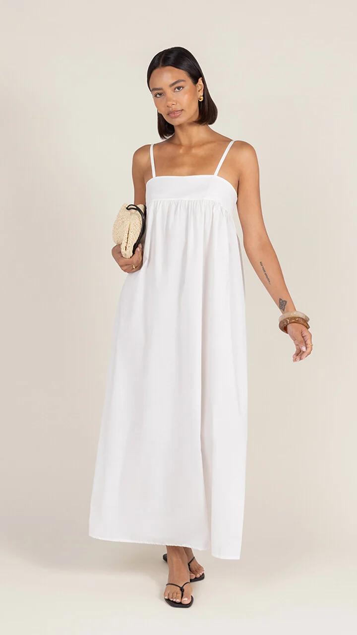 Tara Cotton Dress - White - Image 3