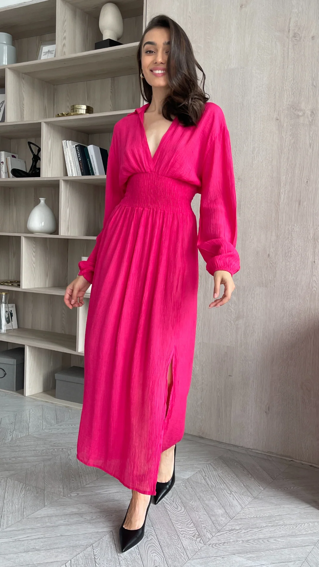 Thea Dress - Fuchsia - Image 3