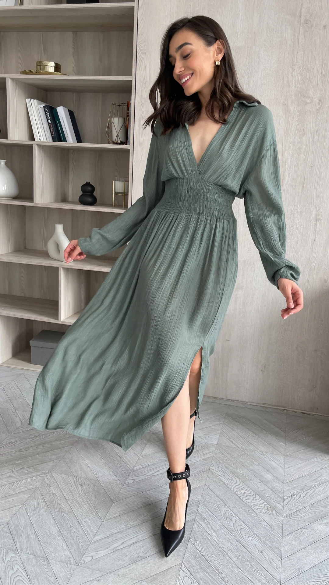 Thea Dress - Khaki - Image 3